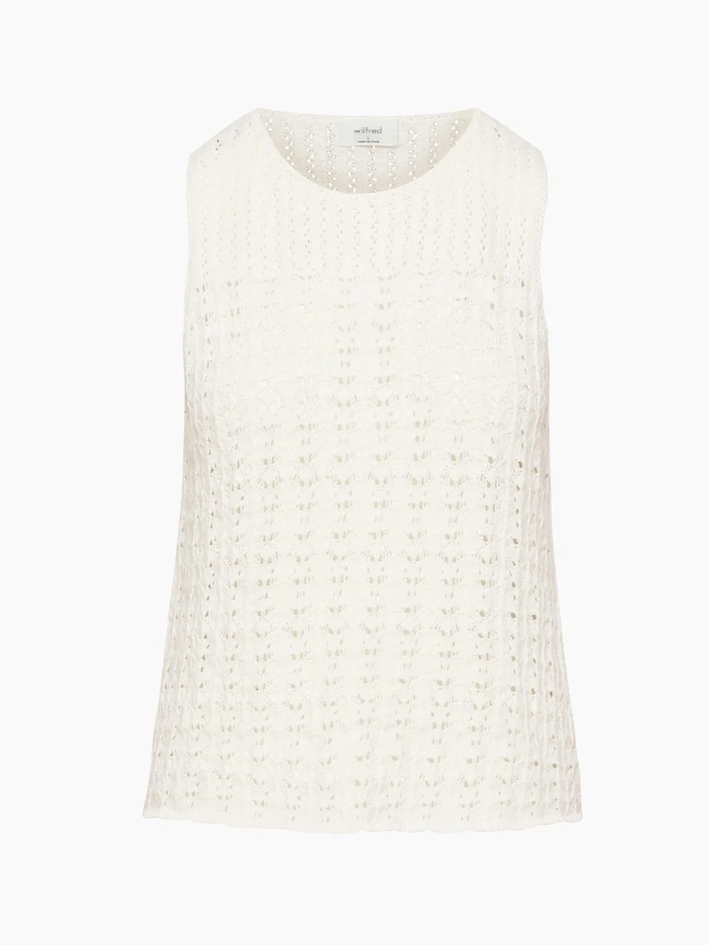 Aritzia Wilfred Philippa Crochet Knit Tank Top in Light Birch - Picture 5 of 6